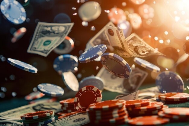Live dealer at Bandar Poker table dealing cards to player